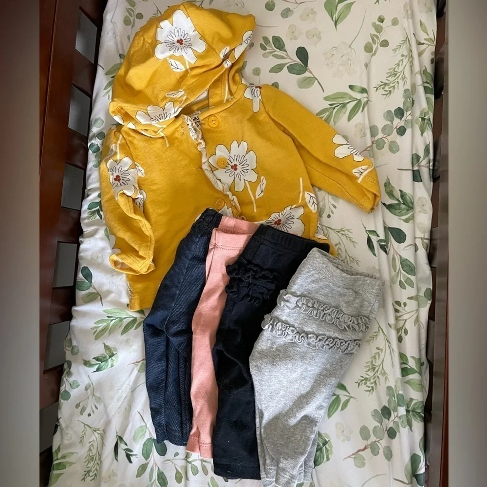 5 piece baby bundle pants and jacket 0-3month